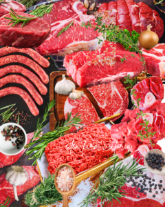 A photo of various beef cuts.